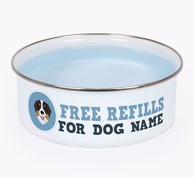 Free Refills: Personalized {breedFullName} Enamel Dog Bowl